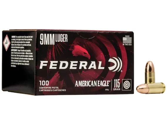 Federal American Eagle 9mm 115 Grain FMJ